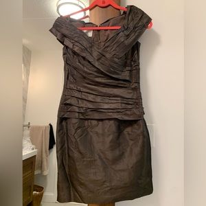 Liancarlo Couture chocolate brown cocktail dress